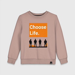 Свитшот хлопковый детский Choose Life, цвет: пыльно-розовый