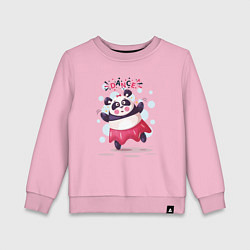 Свитшот хлопковый детский Панда танец, цвет: светло-розовый