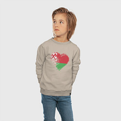Свитшот хлопковый детский Сердце Беларуси, цвет: миндальный — фото 2