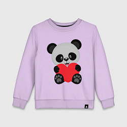 Свитшот хлопковый детский Love Панда, цвет: лаванда