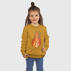 Свитшот хлопковый детский Огненная гитара, цвет: горчичный — фото 2