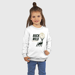 Свитшот хлопковый детский Buck Wild, цвет: белый — фото 2