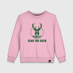 Свитшот хлопковый детский Fear The Deer, цвет: светло-розовый