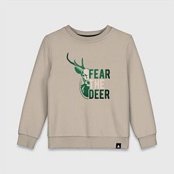 Свитшот хлопковый детский Fear The Deer, цвет: миндальный