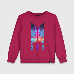 Свитшот хлопковый детский Logo BTS, цвет: маджента