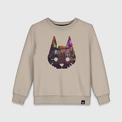 Свитшот хлопковый детский Stray: City Cat, цвет: миндальный