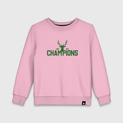 Свитшот хлопковый детский Bucks Champions, цвет: светло-розовый