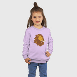 Свитшот хлопковый детский Lion Rawr, цвет: лаванда — фото 2