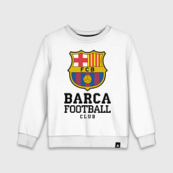 Свитшот хлопковый детский Barcelona Football Club, цвет: белый