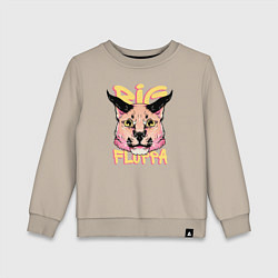 Свитшот хлопковый детский Big Cat Floppa, цвет: миндальный