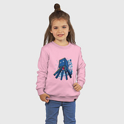 Свитшот хлопковый детский Спрут кальмар, осьминог, цвет: светло-розовый — фото 2