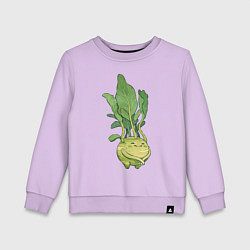 Свитшот хлопковый детский Капуста кольраби, цвет: лаванда