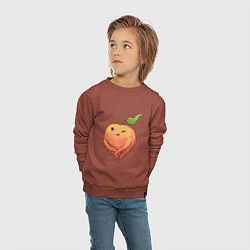 Свитшот хлопковый детский Милая персик, цвет: кирпичный — фото 2