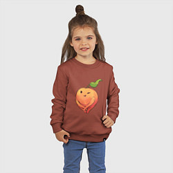 Свитшот хлопковый детский Милая персик, цвет: кирпичный — фото 2