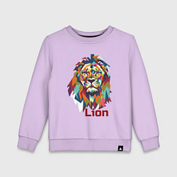Свитшот хлопковый детский Lion, цвет: лаванда