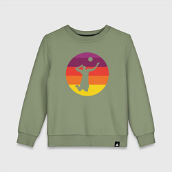 Свитшот хлопковый детский Мой волейбол, цвет: авокадо