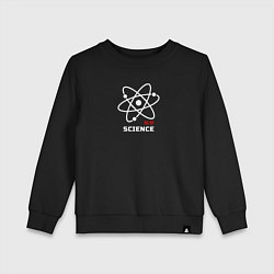 Свитшот хлопковый детский Science Наука, цвет: черный