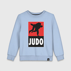Свитшот хлопковый детский Judo, цвет: мягкое небо