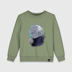 Свитшот хлопковый детский Satoru Gojou, цвет: авокадо