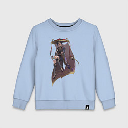 Свитшот хлопковый детский Скарамучча, цвет: мягкое небо