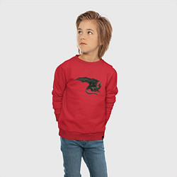 Свитшот хлопковый детский Черный дракон, цвет: красный — фото 2