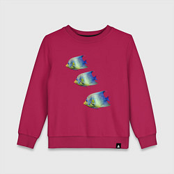 Свитшот хлопковый детский Рыба, цвет: маджента