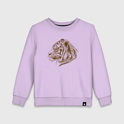 Свитшот хлопковый детский Retro Tiger, цвет: лаванда