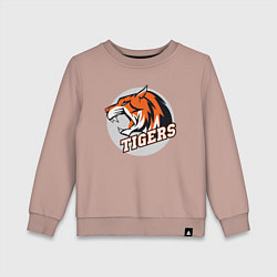 Свитшот хлопковый детский Sport Tigers, цвет: пыльно-розовый