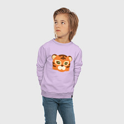 Свитшот хлопковый детский Cute Tiger, цвет: лаванда — фото 2