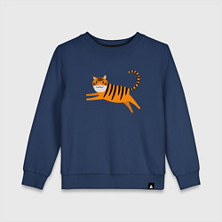 Свитшот хлопковый детский Jumping Tiger, цвет: тёмно-синий