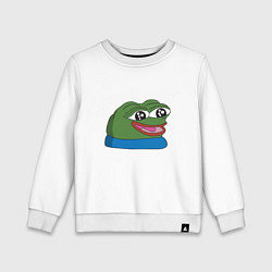 Свитшот хлопковый детский Pepe happy Пепе хеппи, цвет: белый