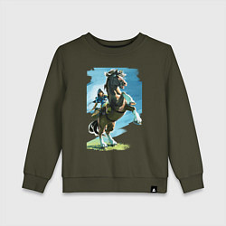 Свитшот хлопковый детский The Link, цвет: хаки