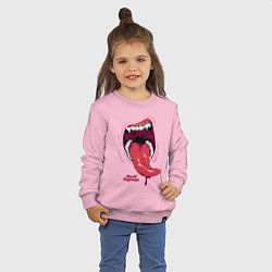 Свитшот хлопковый детский Пасть черного хищника, цвет: светло-розовый — фото 2