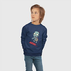 Свитшот хлопковый детский Зомбачок, цвет: тёмно-синий — фото 2