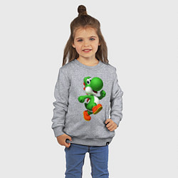 Свитшот хлопковый детский 3d Yoshi, цвет: меланж — фото 2