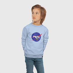 Свитшот хлопковый детский Pepe Pepe space Nasa, цвет: мягкое небо — фото 2