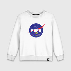 Свитшот хлопковый детский Pepe Pepe space Nasa, цвет: белый