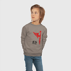 Свитшот хлопковый детский 30 Seconds to Mars красный орел, цвет: утренний латте — фото 2
