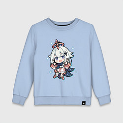 Свитшот хлопковый детский Paimon тян, цвет: мягкое небо