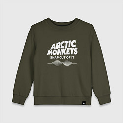 Свитшот хлопковый детский Arctic Monkeys, группа, цвет: хаки