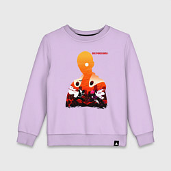 Свитшот хлопковый детский Бой Сайтама и Бороса One Punch-Man, цвет: лаванда