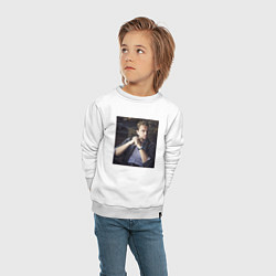 Свитшот хлопковый детский Леонардо Ди Каприо, фотопортрет, цвет: белый — фото 2