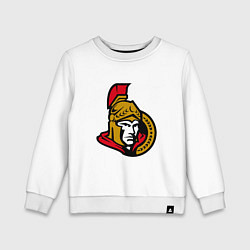 Свитшот хлопковый детский Оттава Сенаторз логотип, цвет: белый