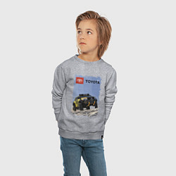 Свитшот хлопковый детский Toyota Racing Team, desert competition, цвет: меланж — фото 2