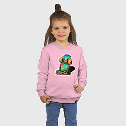 Свитшот хлопковый детский Skateboard crave, цвет: светло-розовый — фото 2