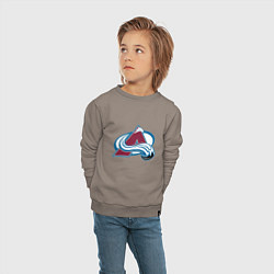 Свитшот хлопковый детский Колорадо Эвеланш логотип, цвет: утренний латте — фото 2