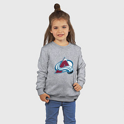 Свитшот хлопковый детский Колорадо Эвеланш логотип, цвет: меланж — фото 2