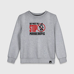 Свитшот хлопковый детский Мы все должны остановить Челмедведосвина Южный Пар, цвет: меланж