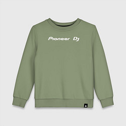 Свитшот хлопковый детский Pioneer DJ - Logo White, цвет: авокадо