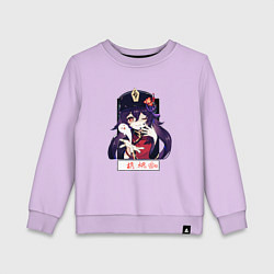 Свитшот хлопковый детский Ху Тао воздушный поцелуй Геншин импакт, цвет: лаванда